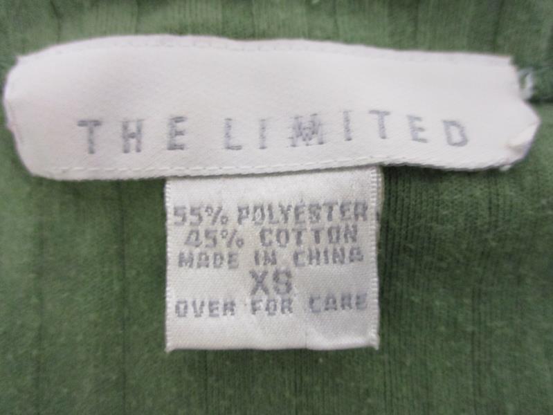 The Limited Women's Size Extra Small Green Striped Shirt Polyester Blend