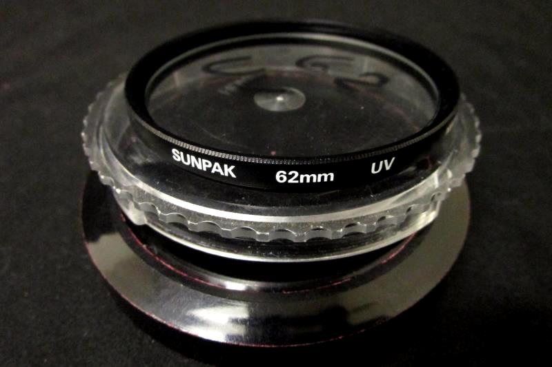 Sunpak 62mm UV Lens Filter Black and Clear Threaded