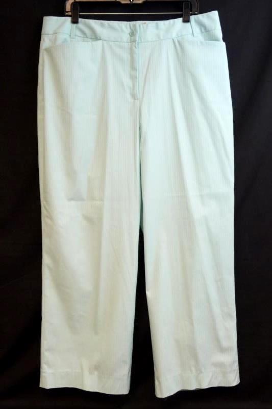 J Envie New York Women's Mint Wide Leg Dress Pants Slacks Sz 18 Striped with Tag