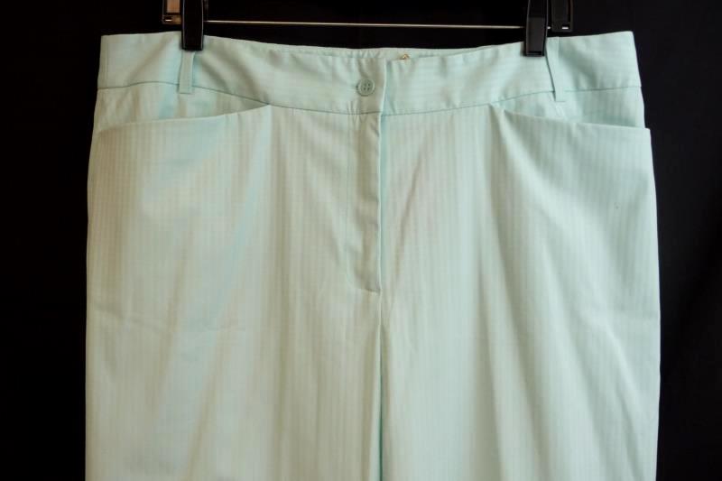 J Envie New York Women's Mint Wide Leg Dress Pants Slacks Sz 18 Striped with Tag