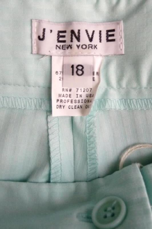 J Envie New York Women's Mint Wide Leg Dress Pants Slacks Sz 18 Striped with Tag