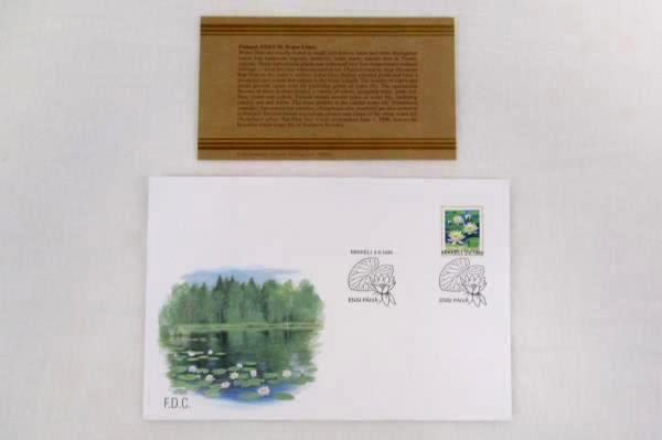 1996 Finland International FDC Water Lilies Unused with Philatelic Profile