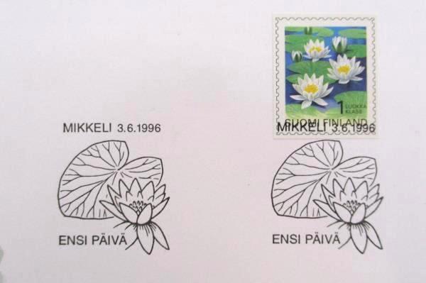 1996 Finland International FDC Water Lilies Unused with Philatelic Profile