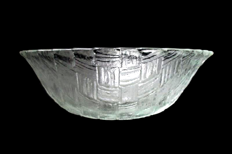 Indiana Glass Large 9 inch Dessert Fruit Bowl Weavetex Clear Pattern