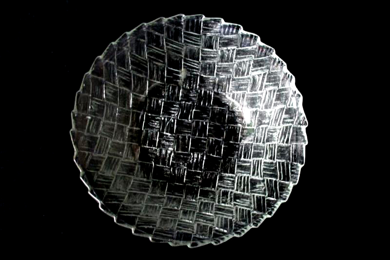 Indiana Glass Large 9 inch Dessert Fruit Bowl Weavetex Clear Pattern