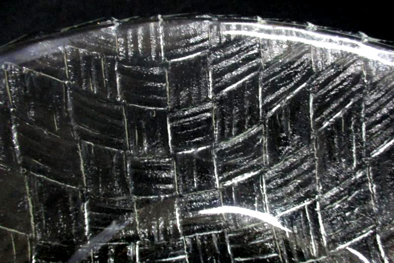Indiana Glass Large 9 inch Dessert Fruit Bowl Weavetex Clear Pattern