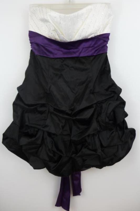 Ruby Rox Strapless White Purple Black Party Cocktail Dress Juniors Size 3