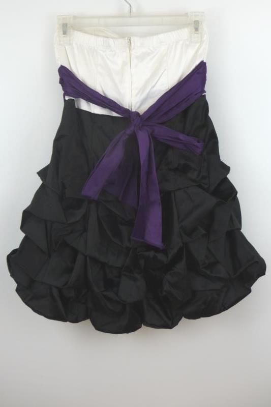 Ruby Rox Strapless White Purple Black Party Cocktail Dress Juniors Size 3