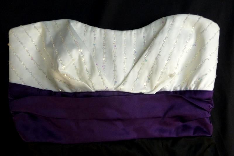 Ruby Rox Strapless White Purple Black Party Cocktail Dress Juniors Size 3