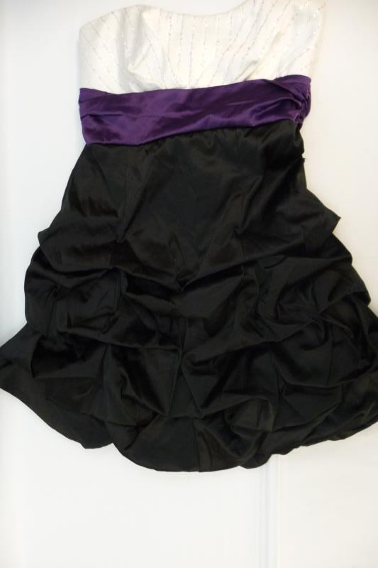 Ruby Rox Strapless White Purple Black Party Cocktail Dress Juniors Size 3