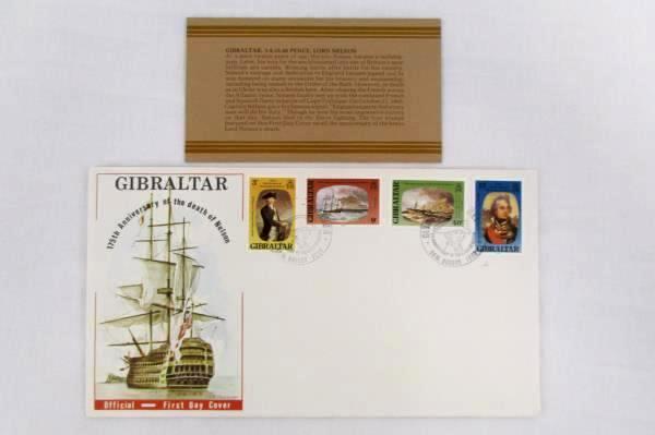 1980 Gibraltar International FDC Lord Nelson Unused with Philatelic Profile