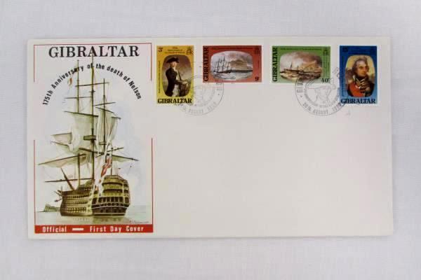 1980 Gibraltar International FDC Lord Nelson Unused with Philatelic Profile