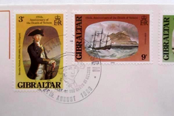 1980 Gibraltar International FDC Lord Nelson Unused with Philatelic Profile