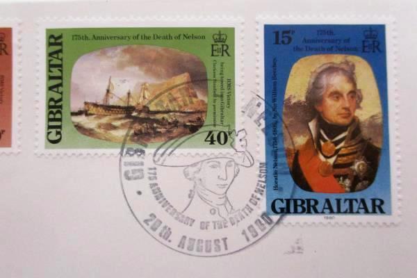 1980 Gibraltar International FDC Lord Nelson Unused with Philatelic Profile