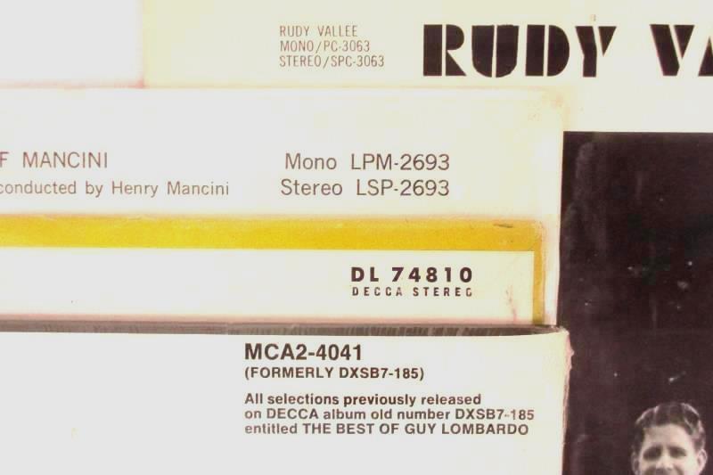 Lot of 4 Vinyl LP Records Guy Lombardo Mancini Bert Kaempfert Rudy Vallee