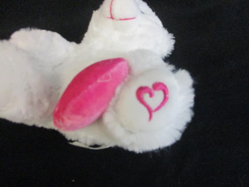 Love's Loveables White Plush Teddy Bear With Pink Heart 6 Inch