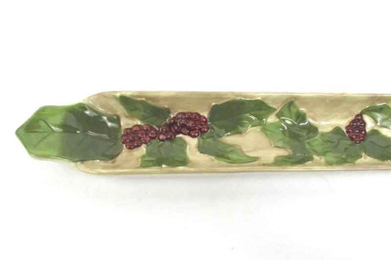 Olive Oil Dipping Serving Trays Set Of 3 Grape and Leaves Decor Red Green