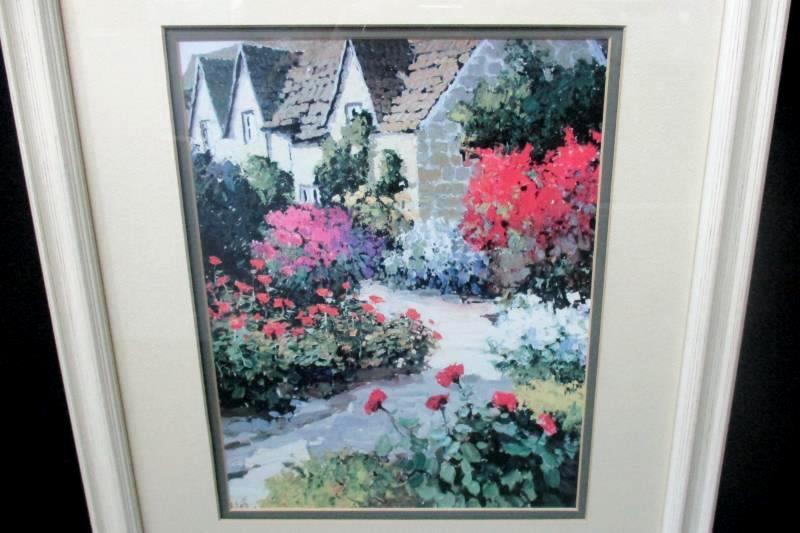 Walkway Landscape Print Framed And Matted 16 Inches By 19 Inches