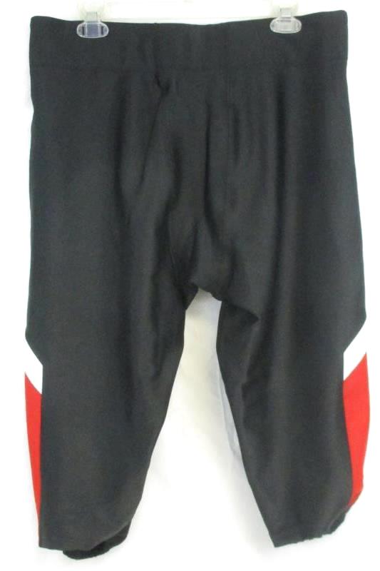 D1 Sports Men's Football Rush Pants Slotted Waist Black Red Sz 2XL Poly Spandex