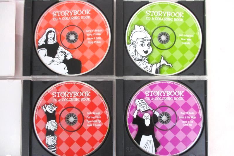 Lot Of 4 Storybook Colorbook CDs For Children Windows Fairytale & Religion