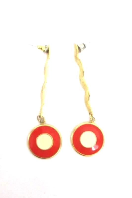 Lot of 4 Pairs Earrings Silver Gold Tone Pierced Wood Dangle Jewelry