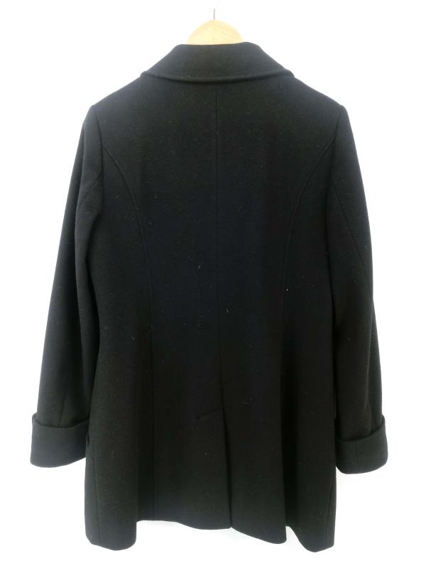 GEORGE SIMONTON STUDIO Lambswool Walking Coat Black Wool Blend Womens Sz 10