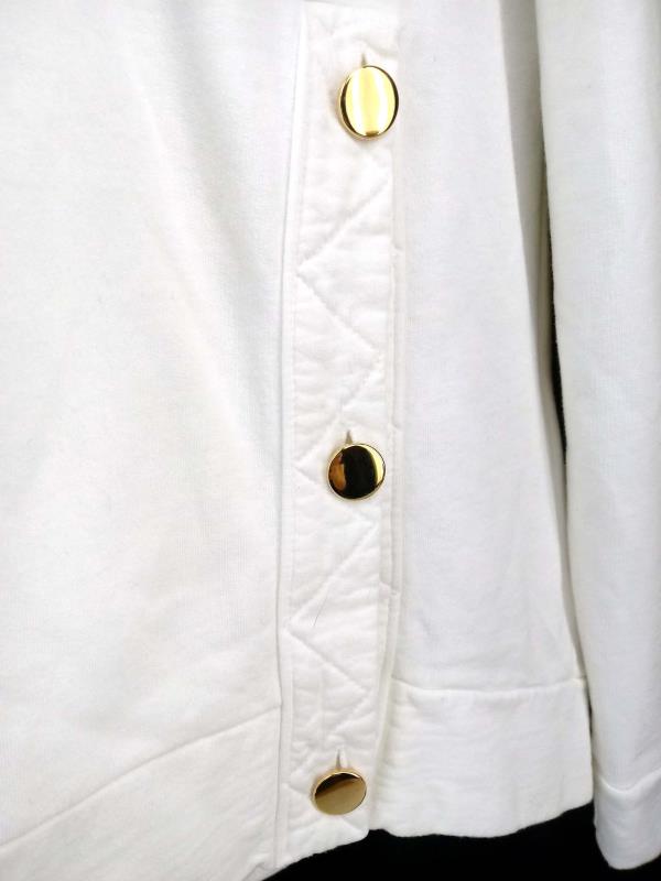 Garbe Luxe Meir Hoodie White Asymmetric Button Bamboo Cotton Blend Size XS New