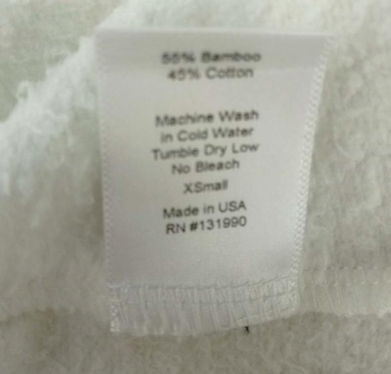 Garbe Luxe Meir Hoodie White Asymmetric Button Bamboo Cotton Blend Size XS New
