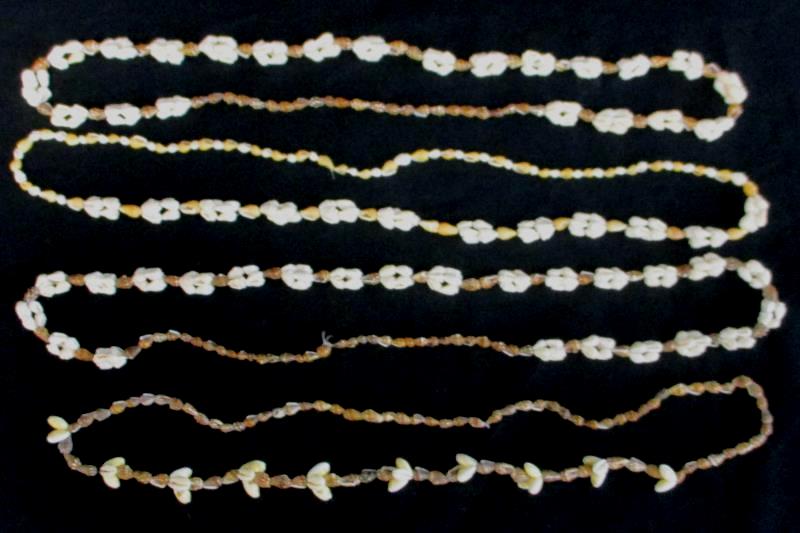 Vintage White And Brown 16" Shell Necklaces 90s Beach Girl Aloha Party Lot of 4