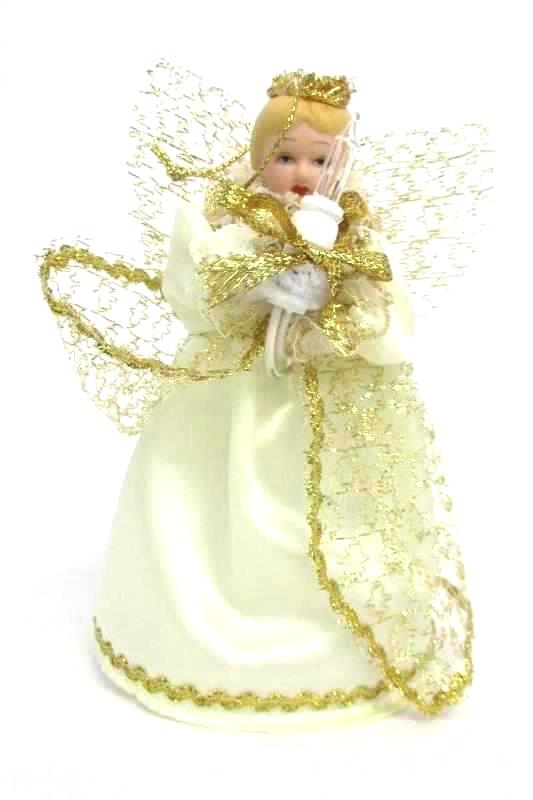 Three Lighted Christmas Ornaments Santa Figurine Angel Light Mini Light String