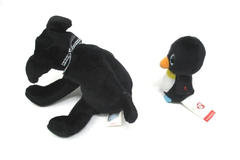 Lot of Four Ty Beanie Boos Plush Toys Santa Luke Waddle Nuts