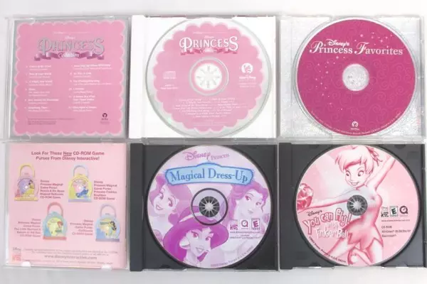 Lot of 4 Disney Music and Activity CDs For Children Princesses and Tinker Bell