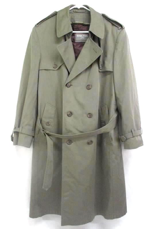 Oakton Ltd Men's Trenchcoat Brown Double Breasted Removable Liner 42 Regular
