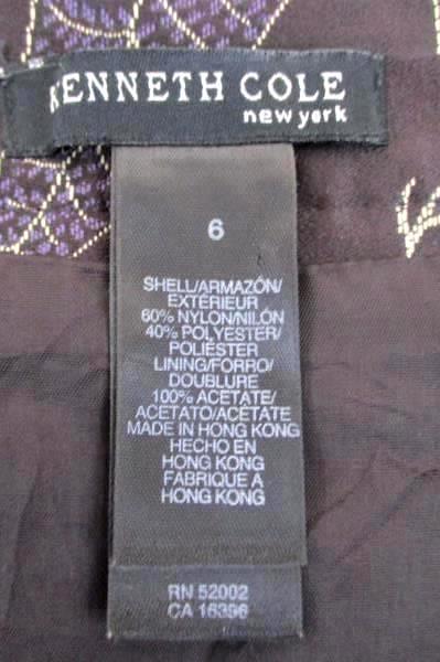 Kenneth Cole Pleated Short Skirt Purple Leaves Women's Size 6