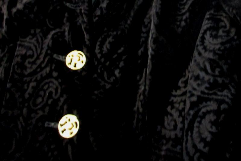 Vintage Liz Claiborne Jacket Blazer Paisley Black Velvet Size 8