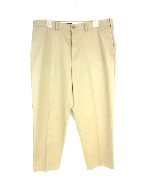 Lands' End Khaki Pants Traditional Fit Flat Front Cotton Men's Size 36