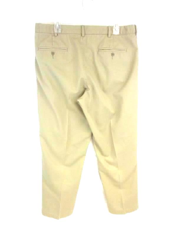 Lands' End Khaki Pants Traditional Fit Flat Front Cotton Men's Size 36