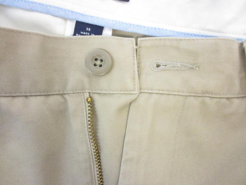 Lands' End Khaki Pants Traditional Fit Flat Front Cotton Men's Size 36