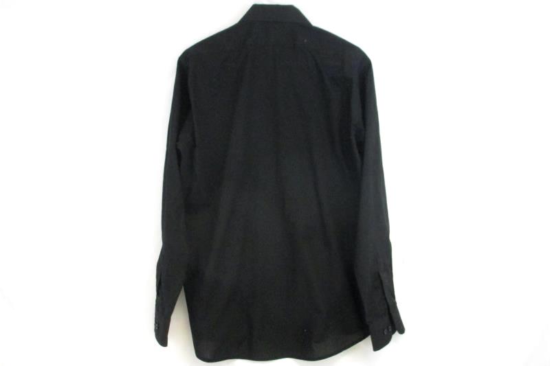 Lucasini Men's Long Sleeve Solid Black Button Up Dress Shirt Size 15 1/2 34-35