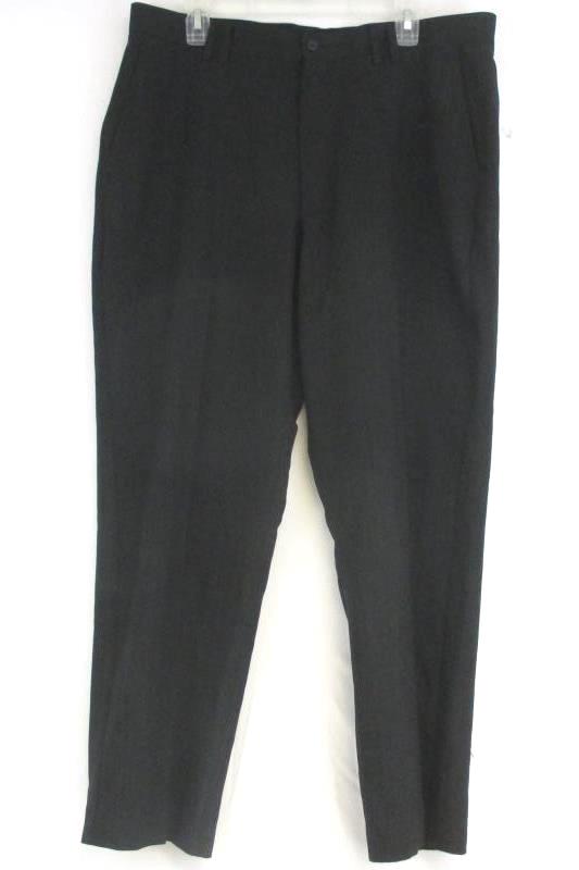 Cubavera Men's Pinstripe Dress Pants Charcoal Straight Leg Polyester Size 36x30
