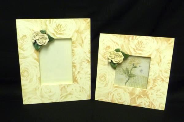 Set of 2 Lady Jayne Ltd Rose Embellished Wood Wall Hanging Frames Home Decor