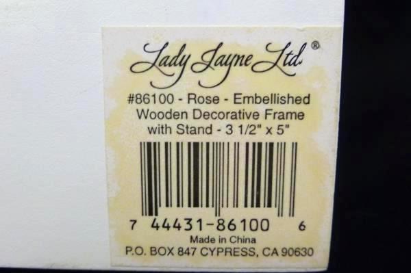 Set of 2 Lady Jayne Ltd Rose Embellished Wood Wall Hanging Frames Home Decor