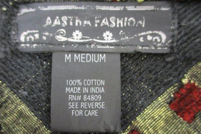 Aastha Fashion Women's Tapestry Jacket Button Front Multi Color India Size M