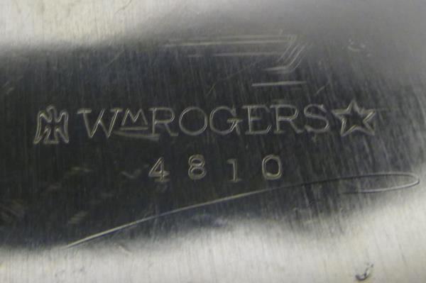 Vtg WM Rogers Silverplated Footed Creamer & Sugar with a Small Serving Tray