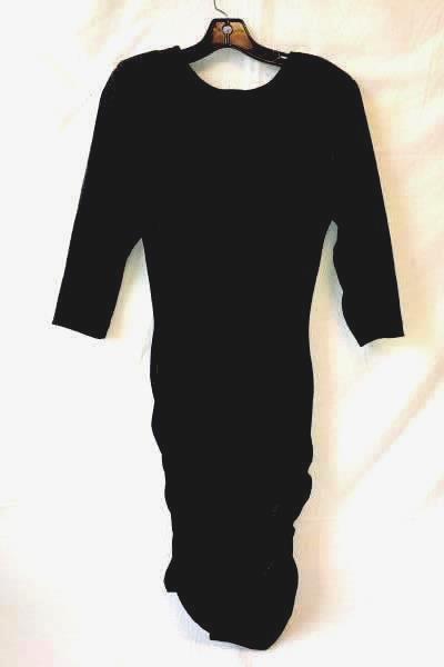 All That Jazz Black Velvet with Bow Stretch Fabric Dress Womens Size Large