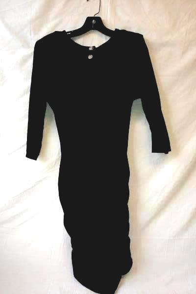 All That Jazz Black Velvet with Bow Stretch Fabric Dress Womens Size Large
