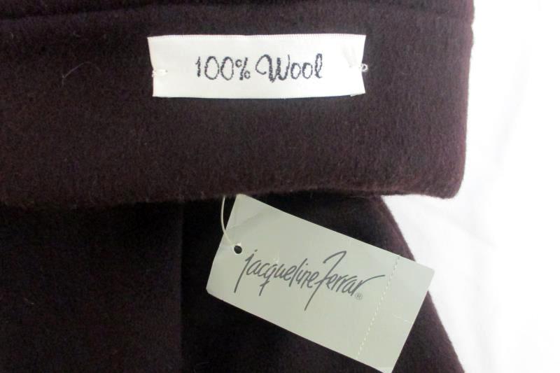 Jacqueline Ferrar Women's 100% Wool Plum Long Winter Coat Lined Sz 10 With Tags