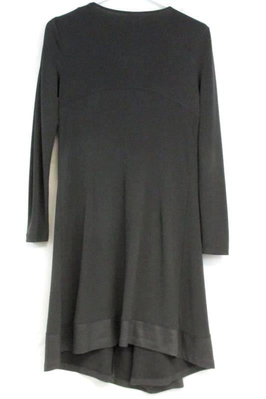 Lauren Vidal Vintage Women's Stretch Gray .Long Sleeve Dress Pleated Front Sz XS