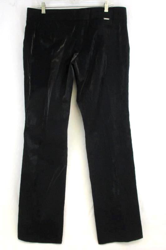 Blubyblos Dress Pants Reflective Black Flat Front Women's Size 12