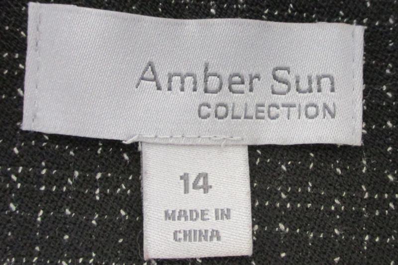 Amber Sun Collection Women's Black Two Button Front Blazer Career Jacket Sz 14